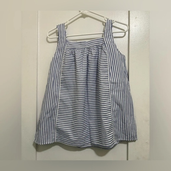 NEW Victoria Beckham Girls' Blue Stripe Poplin tank top size XL - Picture 5 of 5